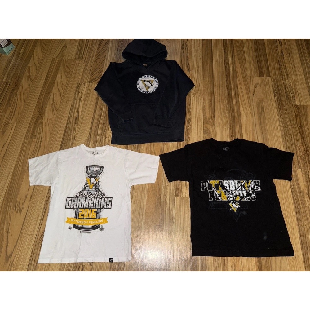 Pittsburgh Penguins‎ Boys Sz 8 T-Shirt Hoodie Lot Cotton EUC